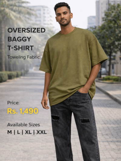 Oversized Baggy T-Shirt – Toweling Fabric