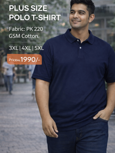 Plus Size Men’s Polo T-Shirt – PK 220 GSM Cotton