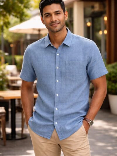 Men’s Short Sleeve Linen Shirt